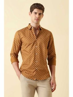 Allen Solly - Yellow Regular Fit Print Full Sleeves Shirt