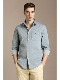 Louis Philippe - Grey Textured Full Sleeves Shirt