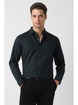 Peter England - Teal Regular Fit Full Sleeves Shirt