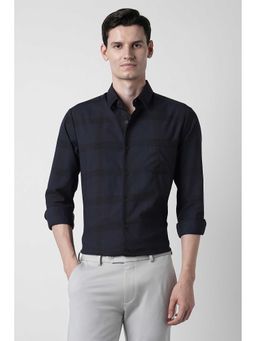 Peter England - Blue Slim Fit Full Sleeves Shirt