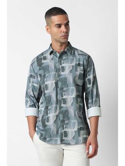 Van Heusen - Multi-Color Straight Fit Print Full Sleeves Party Shirt