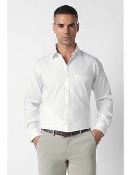Van Heusen - White Regular Fit Solid Full Sleeves Shirt