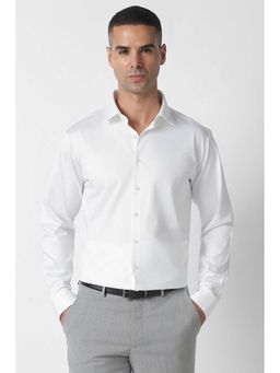 Van Heusen - White Slim Fit Solid Full Sleeves Shirt