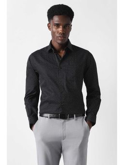 Van Heusen - Black Regular Fit Print Full Sleeves Shirt