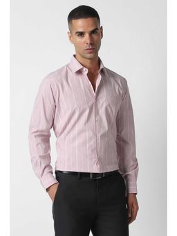 Van Heusen - Pink Regular Fit Stripe Full Sleeves Shirt