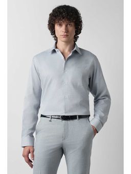 Van Heusen - Grey Slim Fit Textured Full Sleeves Shirt