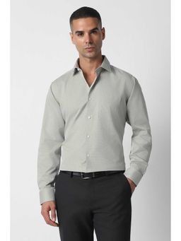 Van Heusen - Grey Regular Fit Textured Full Sleeves Shirt
