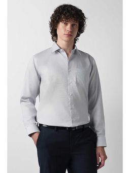 Van Heusen - Grey Slim Fit Textured Full Sleeves Shirt
