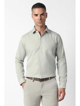 Van Heusen - Grey Slim Fit Textured Full Sleeves Shirt