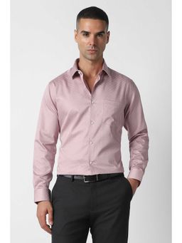 Van Heusen - Pink Tailored Fit Print Full Sleeves Shirt