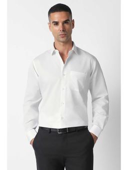Van Heusen - White Regular Fit Textured Full Sleeves Shirt