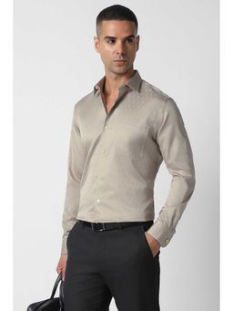 Van Heusen - Grey Regular Fit Textured Full Sleeves Shirt