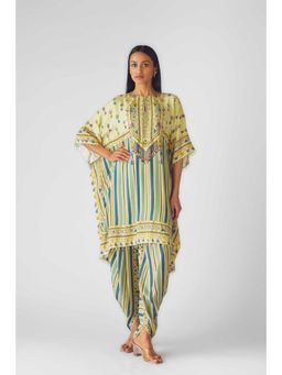 Basanti Kapde aur Koffee - Womens Printed Multi-Color Kaftan with Dhoti Pant (Set of 2)