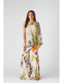 Basanti Kapde aur Koffee - Womens Printed White Co-Ord (Set of 3)