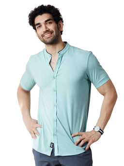 The Souled Store - Men Solids Knit Shirt Sky Blue Knit Shirts