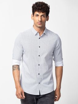 Spykar - White Full Sleeves Poplin Shirt For Men