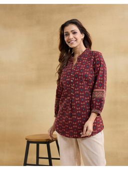 Fabindia - Red Cotton Ajrakh Printed Tunic