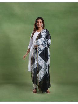 Fabindia - Women White Cotton Silk Tie & Dye Dupatta