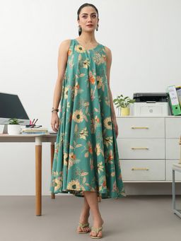 Gerua By Libas - Women Blue Floral A-Line Dress