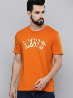 Levi's - Men Orange Crew Neck T-Shirt