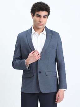 SHOWOFF - Men Blue Single-Breasted Slim Fit Blazer