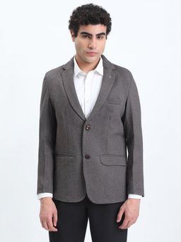 SHOWOFF - Men Grey Single-Breasted Slim Fit Blazer