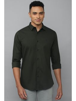 Allen Solly - Men Green Slim Fit Stripe Full Sleeves Casual Shirt