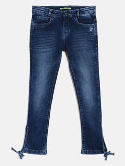 CRIMSOUNE CLUB - Girls Blue Solid Jeans