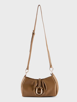 RSVP by Nykaa Fashion - Brown Rectangular Pleated Braided Strap Shoulder Bag
