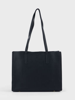 Twenty Dresses by Nykaa Fashion - Black Textured Square Tote Bag