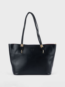 Twenty Dresses by Nykaa Fashion - Black Solid Rectangular Classic Tote Bag