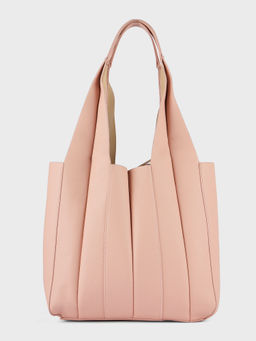 Twenty Dresses by Nykaa Fashion - Pink Textured Pleated Tote Bag (Set of 2)