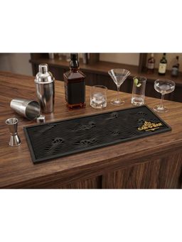 Car-O-Bar - Black Abstract Silicone Anti-Slip Bar Mat