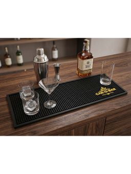 Car-O-Bar - Black Geometric Silicone Anti-Slip Bar Mat