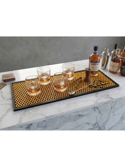 Car-O-Bar - Black Geometric Silicone Anti-Slip Bar Mat