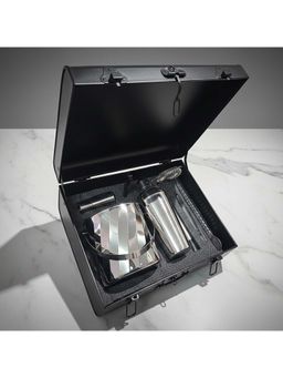 Car-O-Bar - Silver Stainless Steel Cocktail Shaker, Muddler, Opener, Ice Tong, Jigger, and Bucket