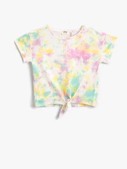 Koton - Girls Ecru-patterned T-shirt