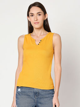 Bewakoof - Yellow Solid T-shirt