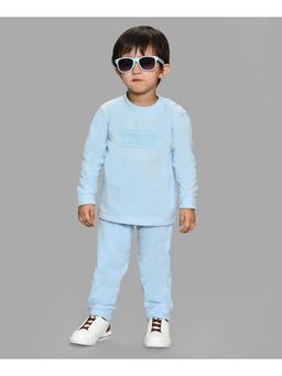 Mi Arcus - Blue Full Sleeves Round Neck T-Shirt with Pyjama for Kids (Set of 2)