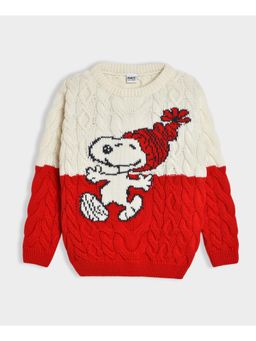Mi Arcus - Peanuts Snoppy Knitted Full Sleeves Sweater for Kids