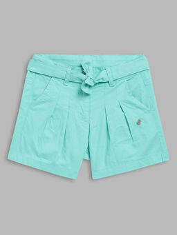 Elle Kids - Girls Green Solid Shorts