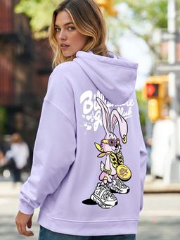 Bewakoof - Heavy Duty 1.0 Women's Purple Billionaire Girls Club Graphic Oversized Hoodie