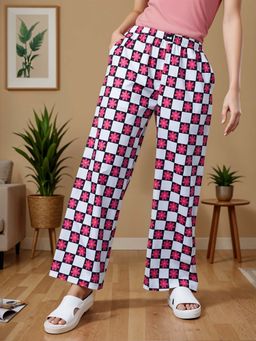 Bewakoof - Women's White All Over Printed Oversized Pyjamas