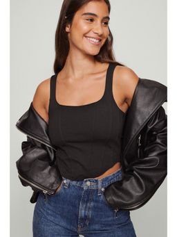 NA-KD - Corset Detail Top-black