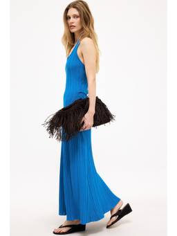 NA-KD - Knitted Halter neck Maxi Dress-Cobalt