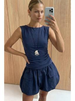 NA-KD - Modal Cargo Mini Dress-Navy