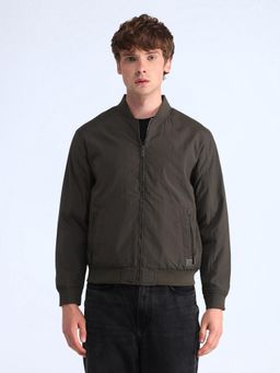 Flying Machine - Light Brown Solid Regular Fit Bomber Jacket