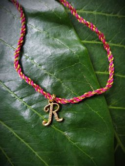 Digital Dress Room - Letter R Name Rakhi Designs Personalized Alphabet Gold Plated Customized Ad