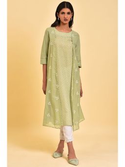 W - Green Polka Dots Kurta