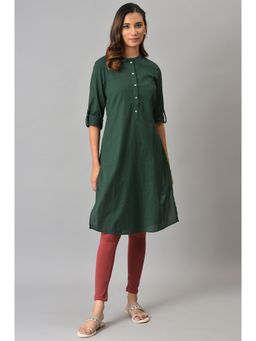 W - Green Solid Kurta